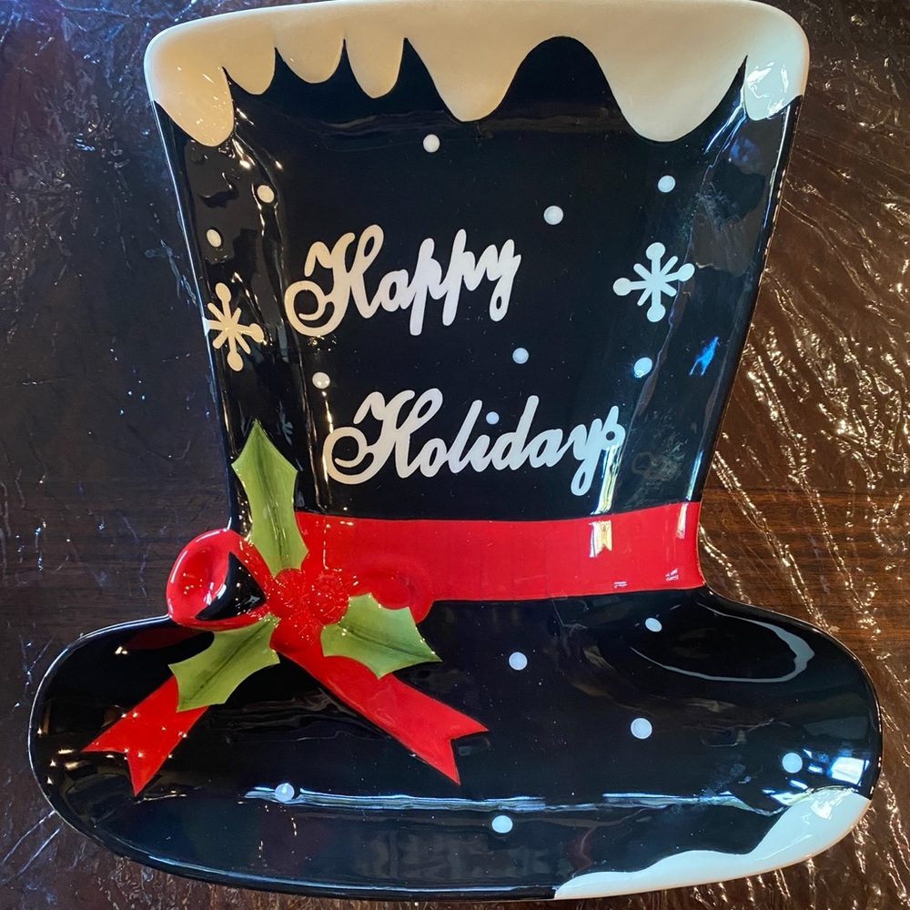 Large Snowman Top hat-Platter/Tray
